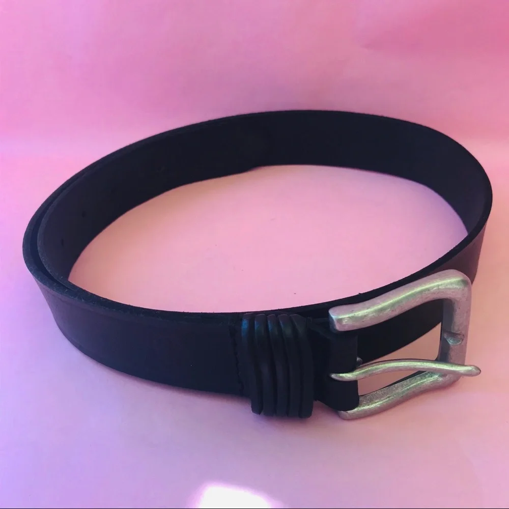 Dark brown/silver Timberland leather belt